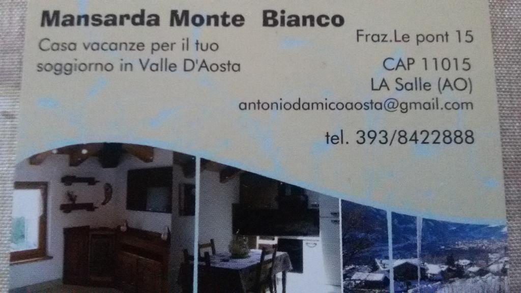 喇沙Mansarda Monte Bianco公寓 外观 照片